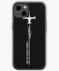 SEE YOU SPACE COWBOY...White on Black | Swordfish II | Cowboy Bebop iPhone Soft Case RB2910 product Offical Cowboy Bebop Merch
