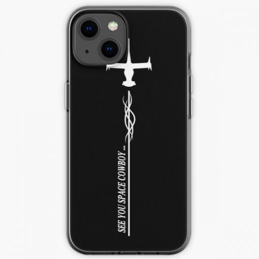 SEE YOU SPACE COWBOY...White on Black | Swordfish II | Cowboy Bebop iPhone Soft Case RB2910 product Offical Cowboy Bebop Merch