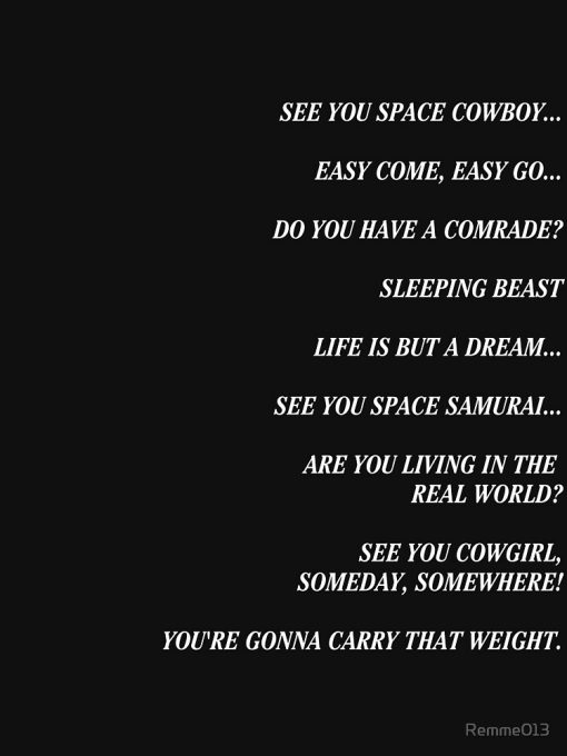 artwork Offical Cowboy Bebop Merch