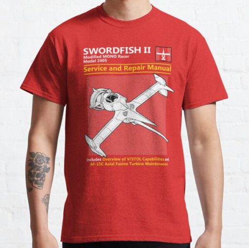 Swordfish Service and Repair Manual Classic T-Shirt RB2910 product Offical Cowboy Bebop Merch