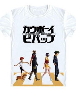 Cowboy Bebop Shirt カウボーイビバップ Abbey Road Tribute AM2910 Asian M / White Official Cowboy Bebop Merch