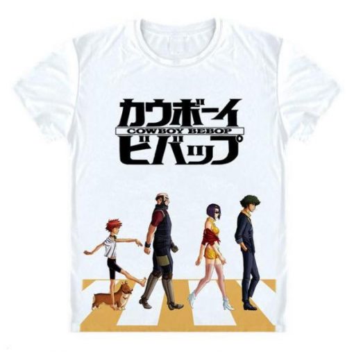 Cowboy Bebop Shirt カウボーイビバップ Abbey Road Tribute AM2910 Asian M / White Official Cowboy Bebop Merch