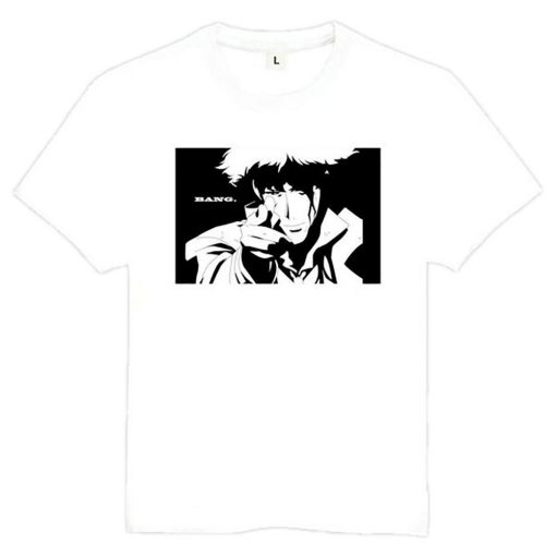 Cowboy Bebop Shirt カウボーイビバップ Bang AM2910 Asian S / White Official Cowboy Bebop Merch