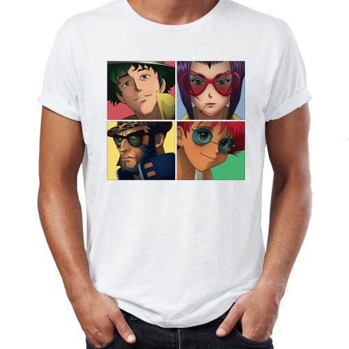 Cowboy Bebop Shirt カウボーイビバップ Character Grid AM2910 Asian M / White Official Cowboy Bebop Merch