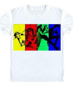 Cowboy Bebop Shirt カウボーイビバップ Character Panel AM2910 Asian M / White Official Cowboy Bebop Merch