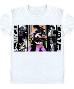 Cowboy Bebop Shirt カウボーイビバップ Main Character Shots AM2910 Asian M / White Official Cowboy Bebop Merch