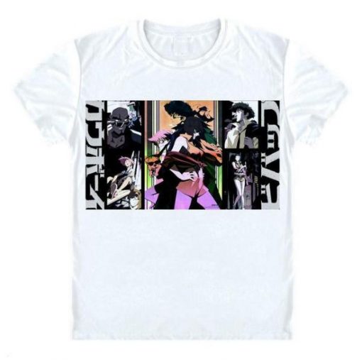 Cowboy Bebop Shirt カウボーイビバップ Main Character Shots AM2910 Asian M / White Official Cowboy Bebop Merch