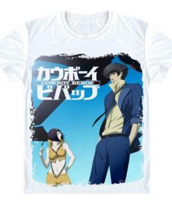 Cowboy Bebop Shirt カウボーイビバップ Mod Valentine and Spiegel AM2910 Asian M / White Official Cowboy Bebop Merch