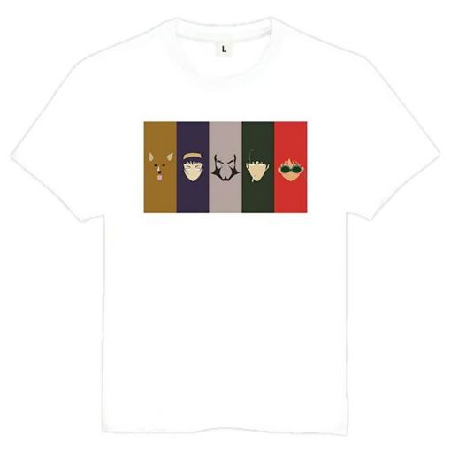 Cowboy Bebop Shirt カウボーイビバップ Pop-Art Panels AM2910 Asian S / White Official Cowboy Bebop Merch