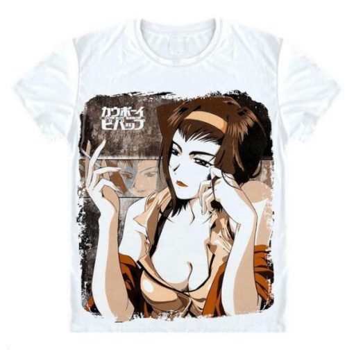 Cowboy Bebop Shirt カウボーイビバップ Sexy Faye Valentine AM2910 Asian M / White Official Cowboy Bebop Merch