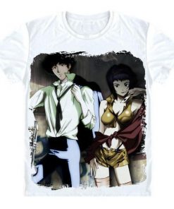 Cowboy Bebop Shirt カウボーイビバップ Spike and Valentine AM2910 Asian M / White Official Cowboy Bebop Merch