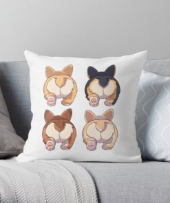 Corgi Bottom Fashion- Butt, booty, fluffy and cute Throw Pillow RB2910 product Offical Cowboy Bebop Merch