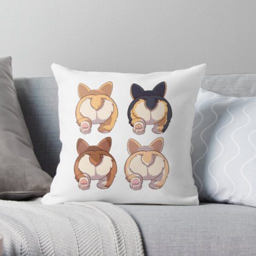 Corgi Bottom Fashion- Butt, booty, fluffy and cute Throw Pillow RB2910 product Offical Cowboy Bebop Merch